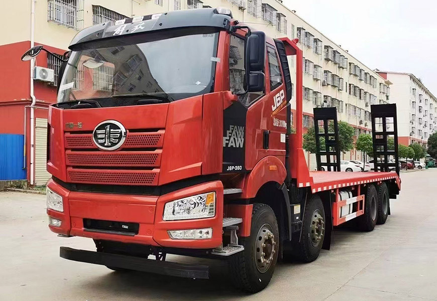 國六解放J6前四后八平板運(yùn)輸車